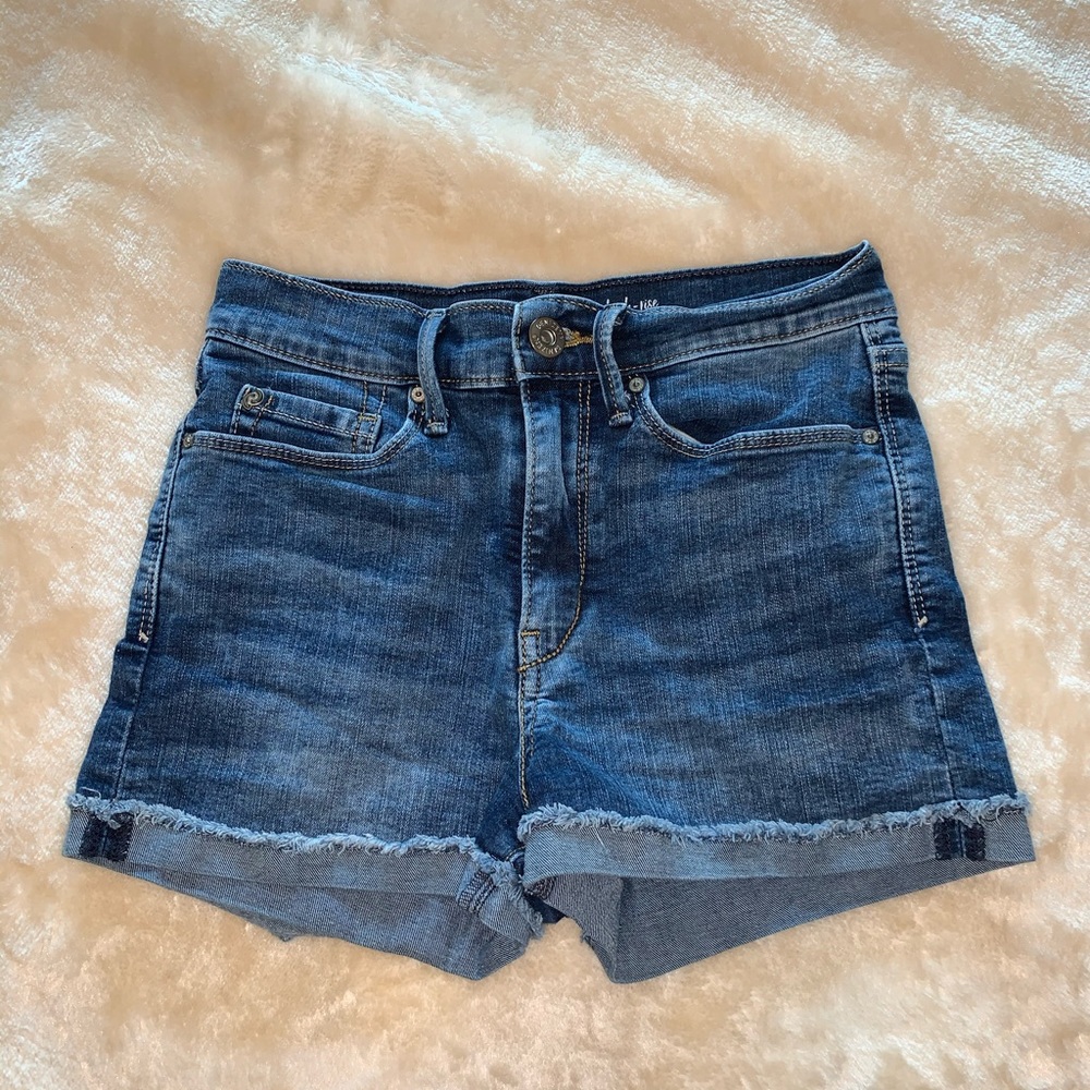 blue denim jean shorts